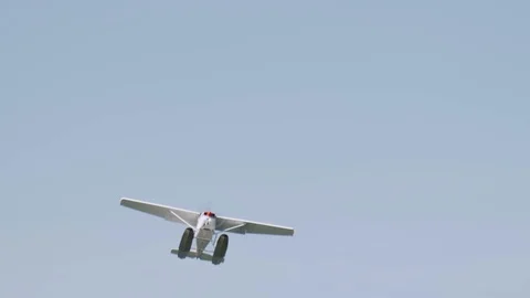 Floatplane Fly Blue Sky Close Up Video stock 93322210