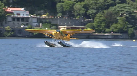 Floatplane landing Stock Footage 32324643