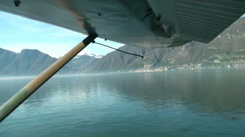 Floatplane navigating on Como lake  Stock Footage 41685410