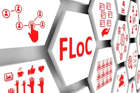 FLoC concept cell background 3d illustration Stock Illustration