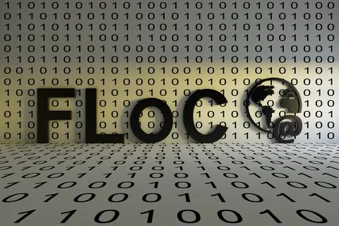 FLoC concept text sunlight 3D illustration Stock Illustration