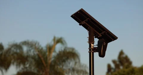 Flock Artificial Intelligence Security Camera Sunset Stock Footage 340430546