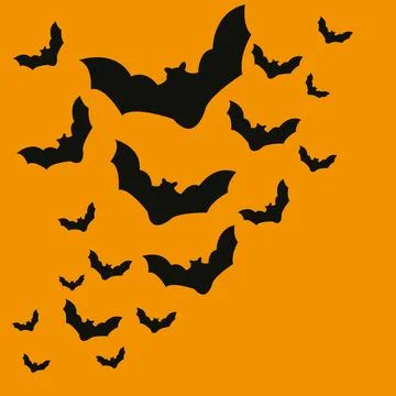 Flock of bats vector icon Stock Illustration