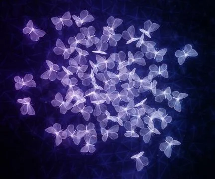 Flock butterflies on the web Illustration