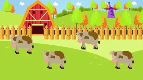 Flock of cow in the livestock with windmill Stock Footage 171860769