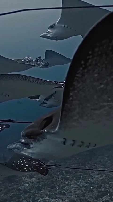 Flock of eagle rays in the ocean Stock Footage 332585061