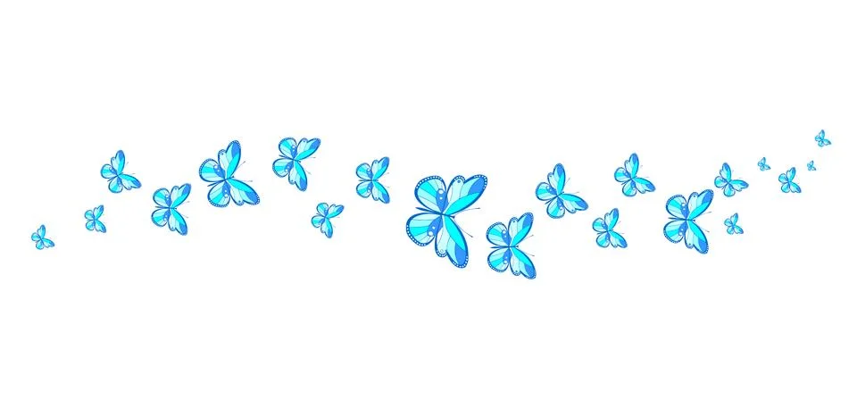 A flock of flying butterflies. Decoration for a postcard, packaging, website Illustrazione stock