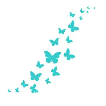 A flock of flying butterflies. Decoration for a postcard, packaging, website Stock Illustration