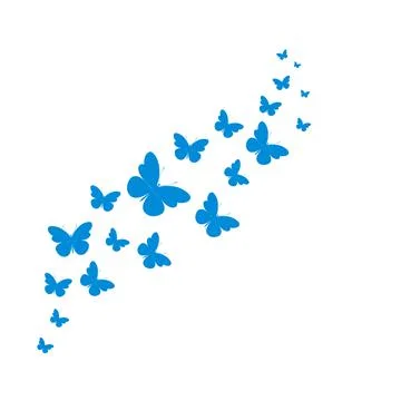 A flock of flying butterflies. Decoration for a postcard, packaging, website Stock Illustration