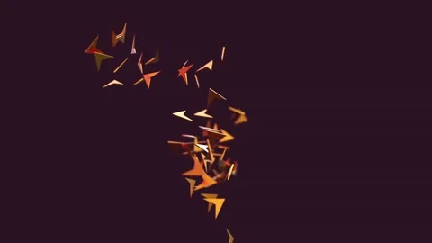 Flock of flying golden arrows Stock Footage 166695830