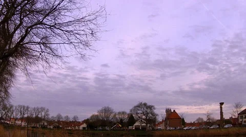 Flock of geese in the evening sky. Stock Footage 34227511