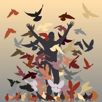 In the flock Stock-Illustration