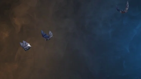 Flock nocturnal bats 3D render background of Halloween Stock Footage 80233204