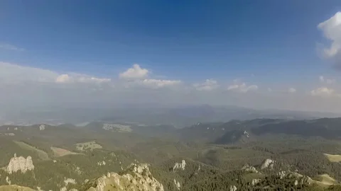 Flock of sheep on top of mountain Stock Footage 69192673