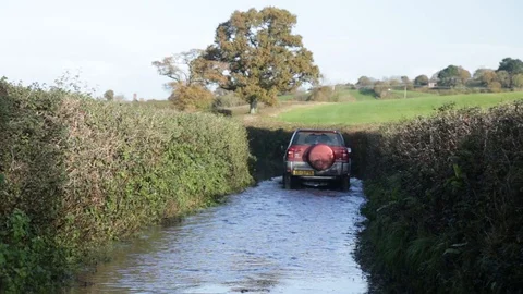 Floded road Stock Footage 119701065