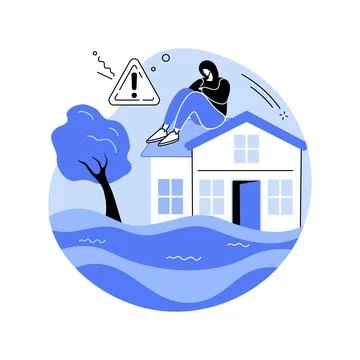 Flood abstract concept vector illustration. 스톡 일러스트