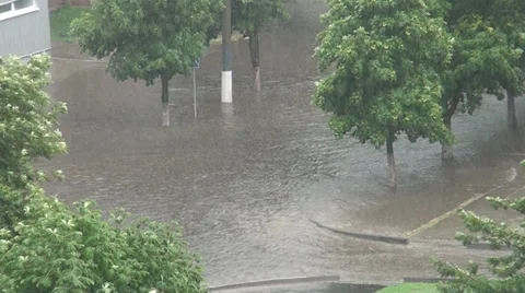 Flood after a rain Stockbeeldmateriaal 35607921