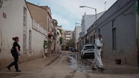 Flood Aftermath Cleanup Video stock 299656392