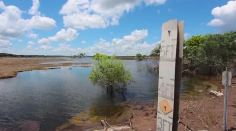 Flood Aftermath Gauge Stock Footage 51556469