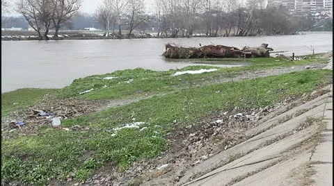 Flood and river Stock Footage 22145996