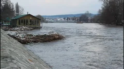 Flood and river Stock Footage 22159609