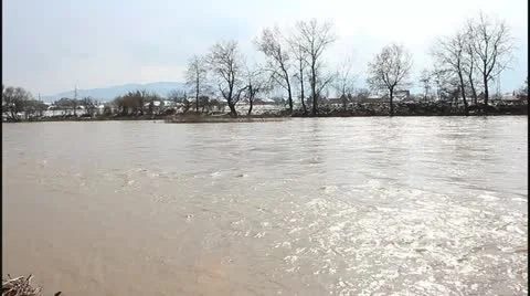 Flood and river Stock Footage 22214936