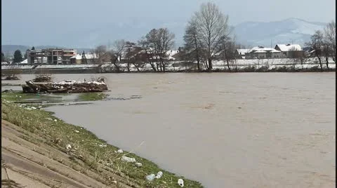 Flood and river Stock Footage 22216269