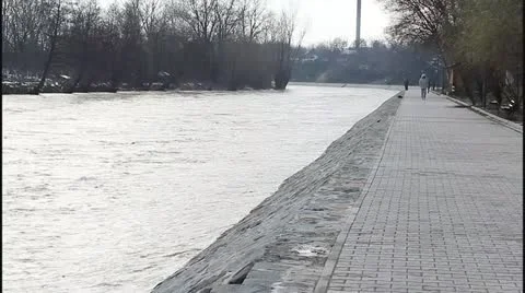Flood and river Stock Footage 22225737