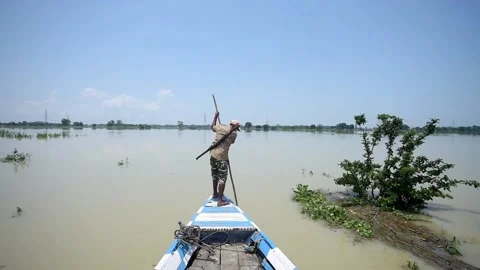 Flood in Assam Video stock 134396138