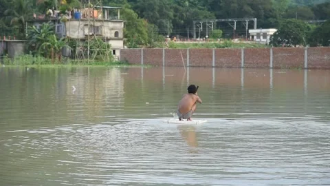 Flood in Assam Video stock 135069113