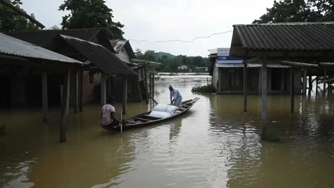 Flood in Assam Video stock 135072205
