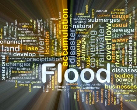 Flood background concept glowing Stock-Illustration