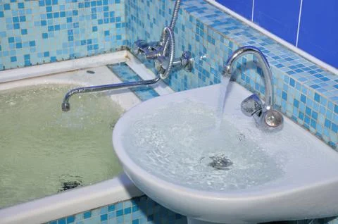 Flood in the bathroom Stock Photos