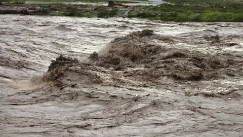 Flood channel Video stock 247158335