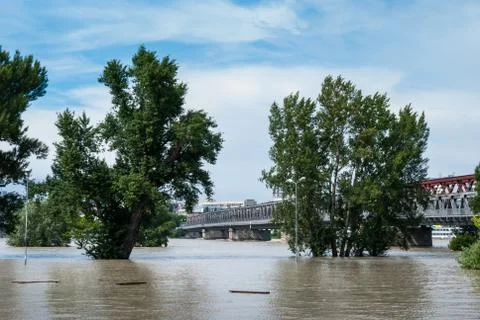 Flood in the city Stock Photos