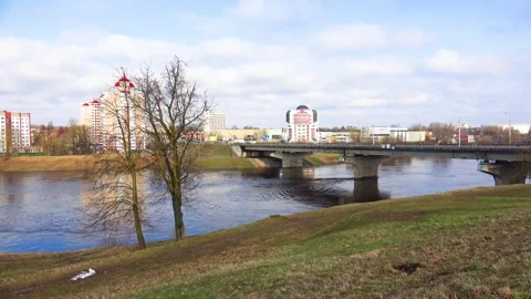 Flood in the city of Vitebsk. Stock Footage 252566857