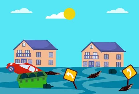 Flood Concept Illustration Stock-Illustration