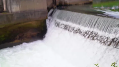 Flood control river barrier in stone in Ljubljana Stock Footage 280770233