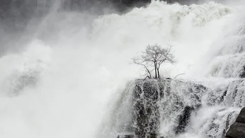 Flood on the dam Stock Footage 267921410