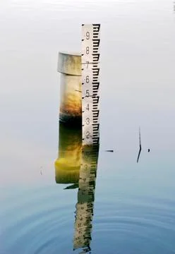 Flood depth marker Stock Photos