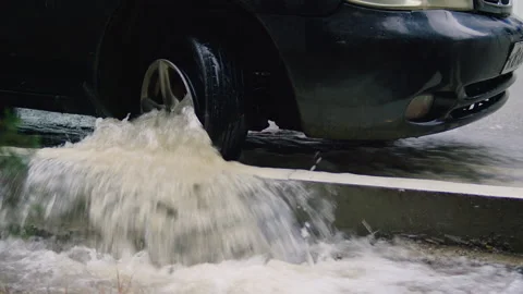 The flood destroyed the car Stock Footage 158432862