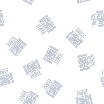 Flood disaster glyph vector seamless pattern 스톡 일러스트