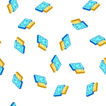 Flood disaster isometric icon seamless pattern Stock Illustration