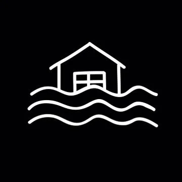 Flood doodle icon, vector illustration Stock Illustration