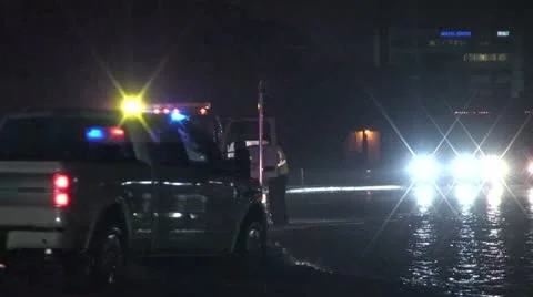 Flood With Emergency Vehicles Stock-Footage 17021477