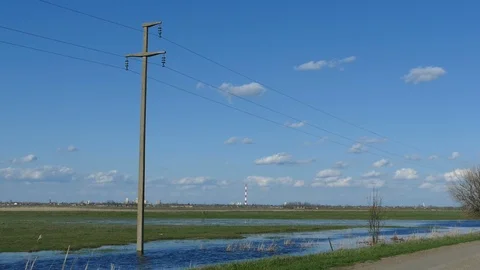 Flood in the fields Stock Footage 88033339