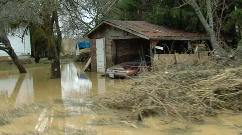 Flood house Stock Footage 11636479