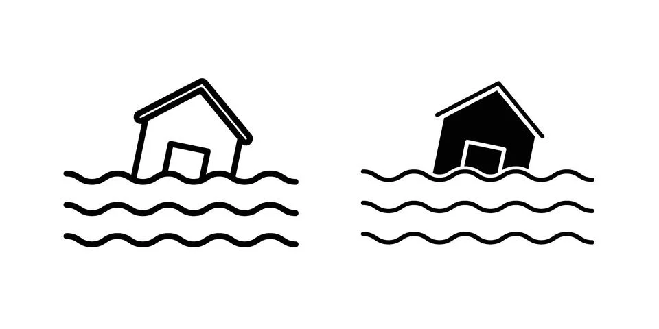 Flood icon for design projects and web UI イラスト素材