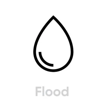 Flood icon. Editable Vector Outline. Stock Illustration