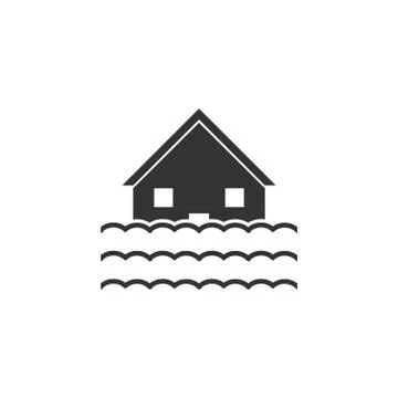 Flood icon flat Stock Illustration